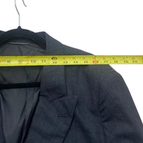 Mens Glen Check Blazer Dbl Breasted 44R  Grey Wool Hield Brothers England Made - Picture 7 of 7